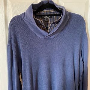 Waffle Knit Cowl Neck Sweater XXL